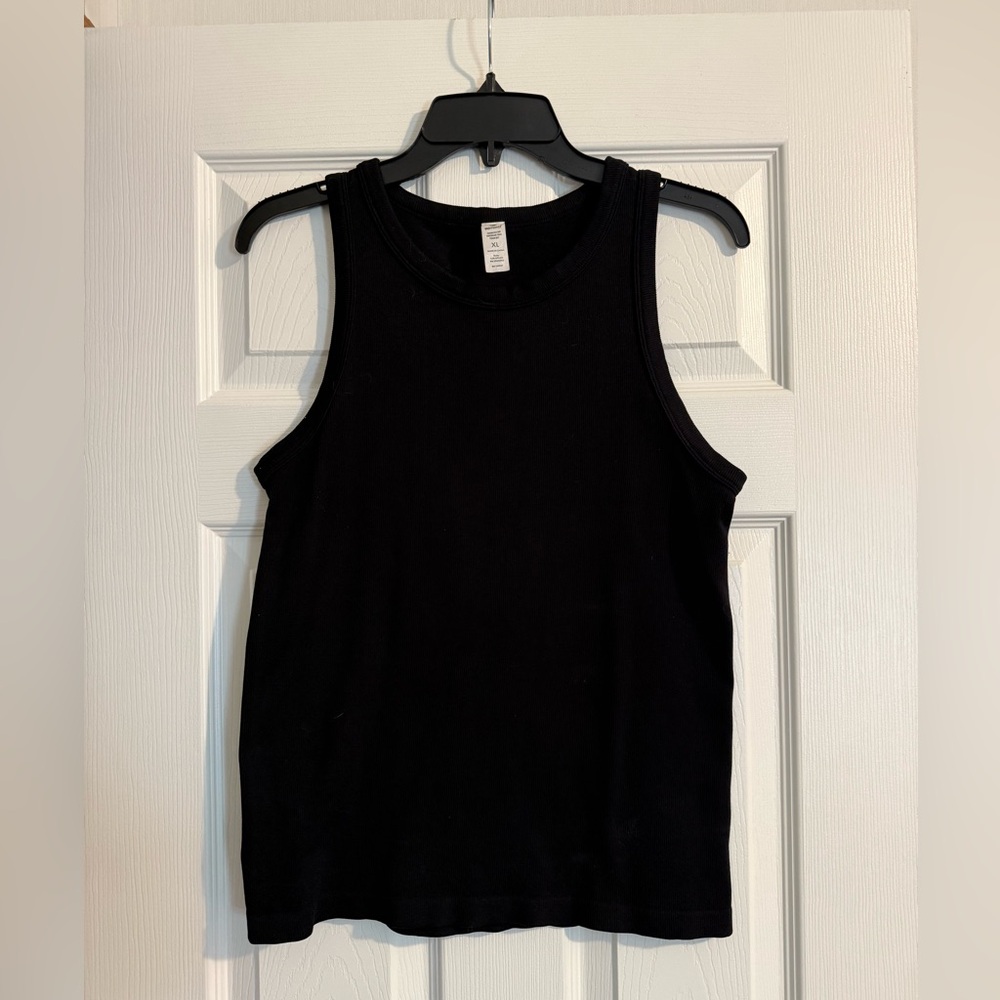 Black Ribbed Tank Top